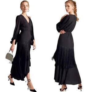 Hutch Wrap Dress Fringe Boho Dark Romantic